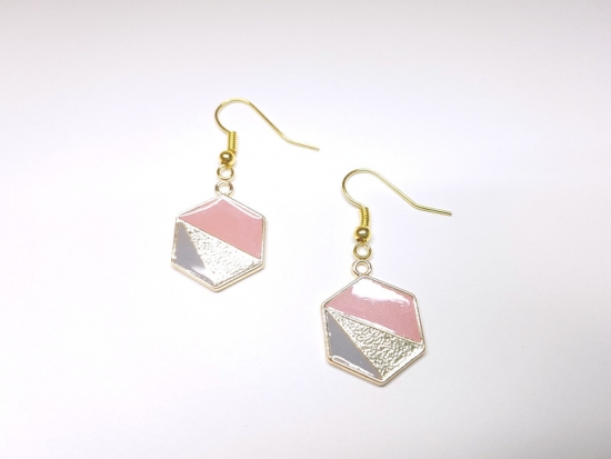 Geometrische Ohrringe hell goldfarben Sechseck